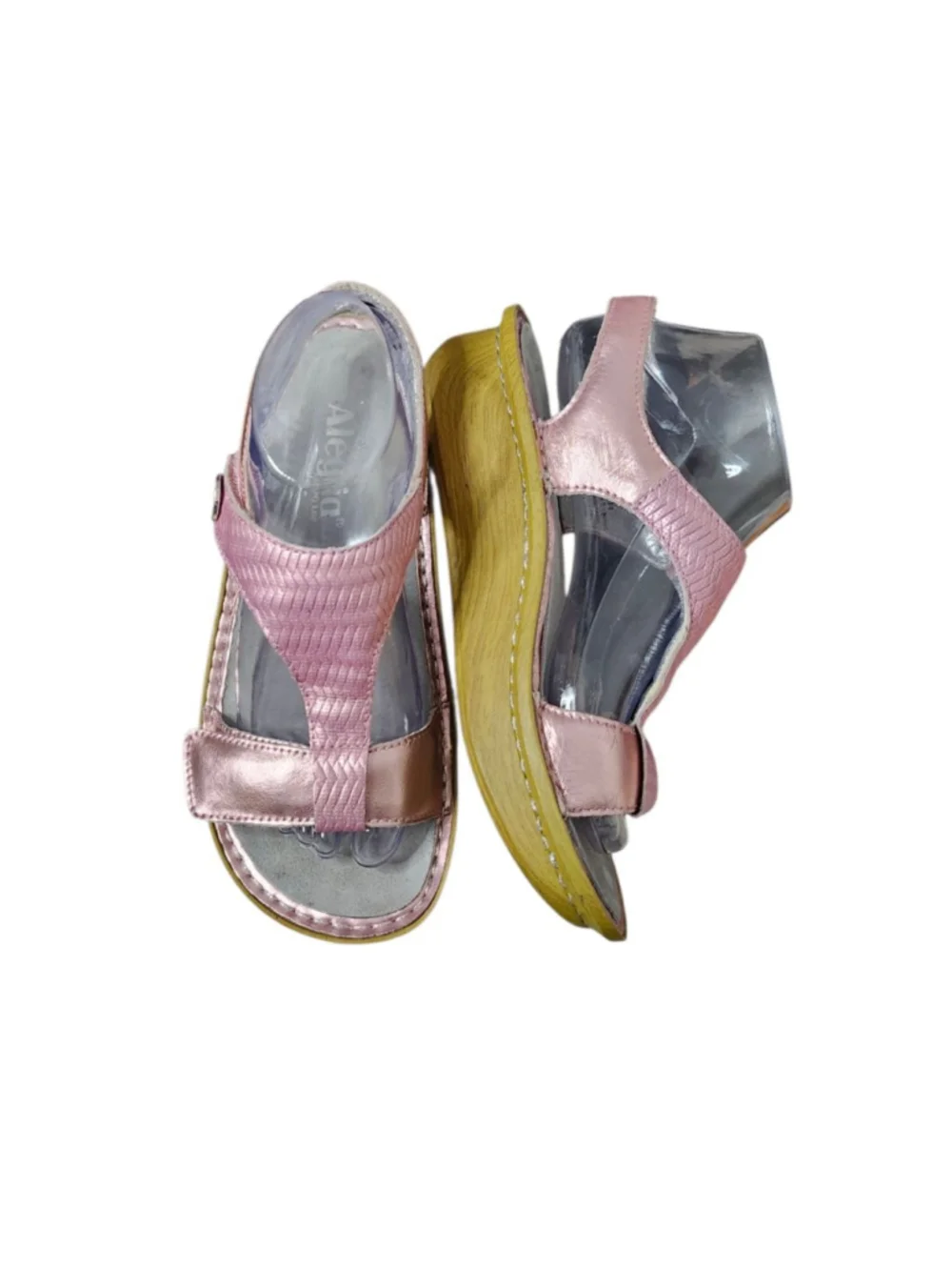 Alegria Kendra Metallic Pink Wedge Sandals EU 38 US 7.5-8 - Picture 1 of 7